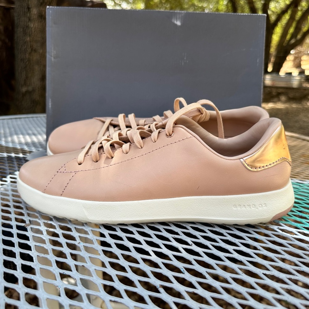 Women's Tan and Gold Sneakers